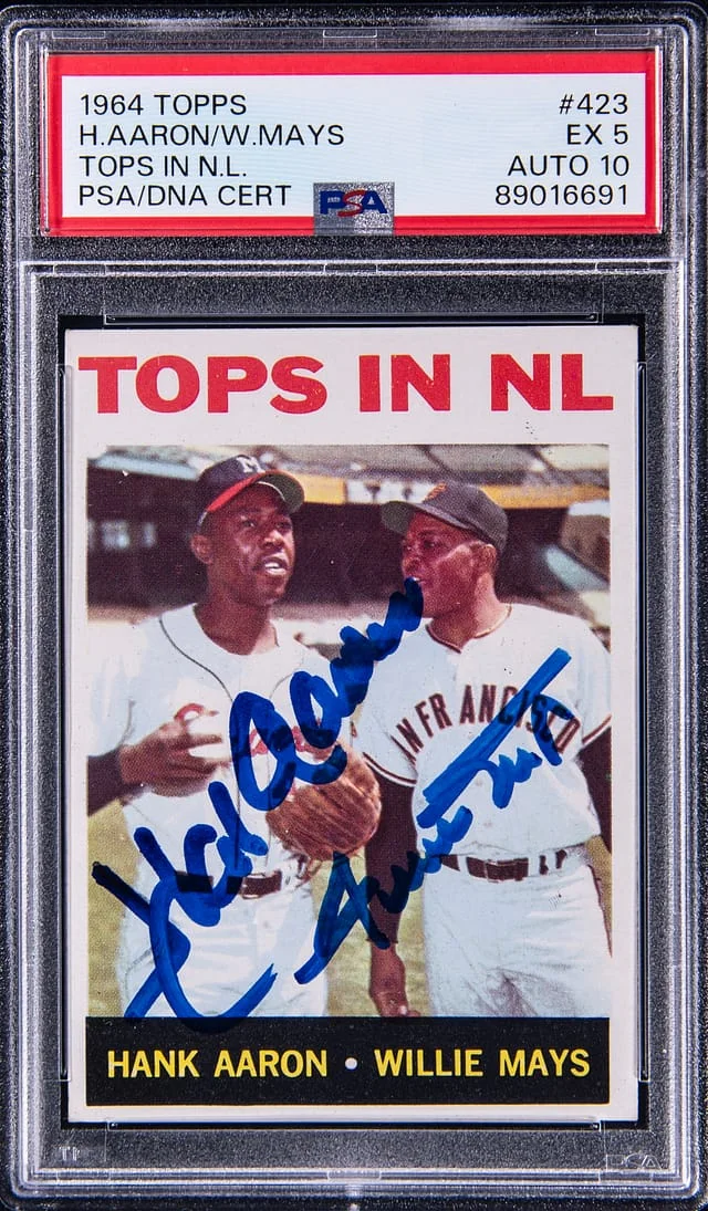 1964 Topps Tops In N.L. (Hank Aaron/Willie Mays) #423 card image