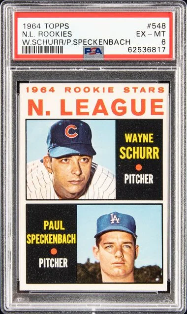 1964 Topps Wayne Schurr/Paul Speckenbach N.L. Rookies #548 card image