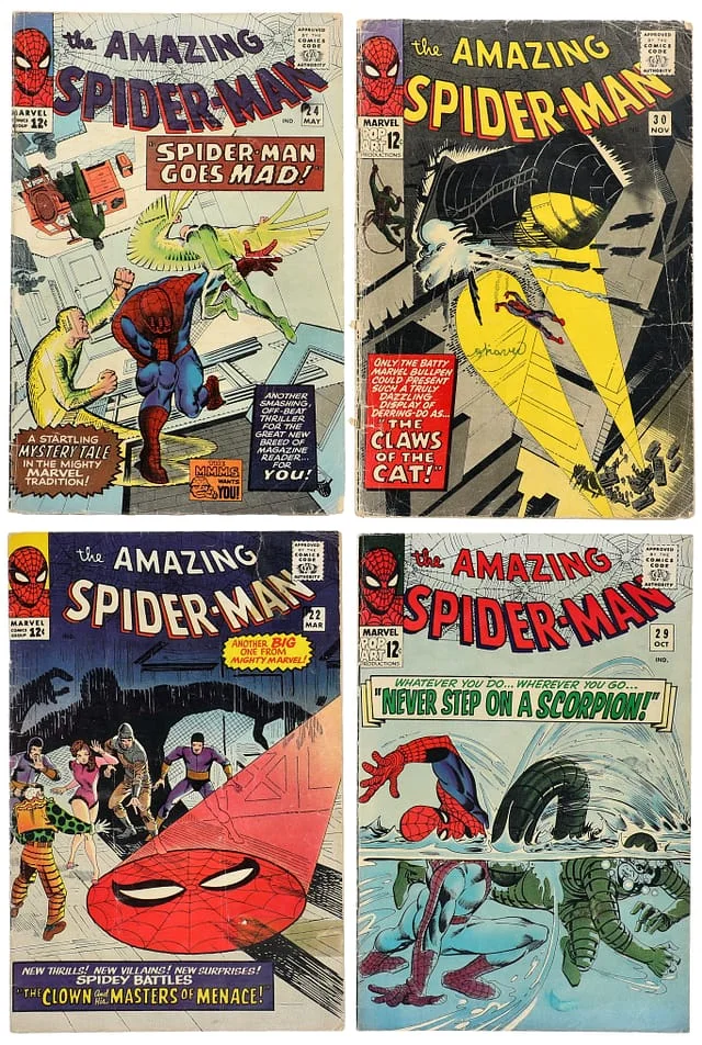 1965 Marvel) 4 Books - Raw - 1st Appearance of Princess Python, 1st Cameo Appearance of Mary Jane Watson (Face Not Shown), Appearance of Scorpion #2nd card image