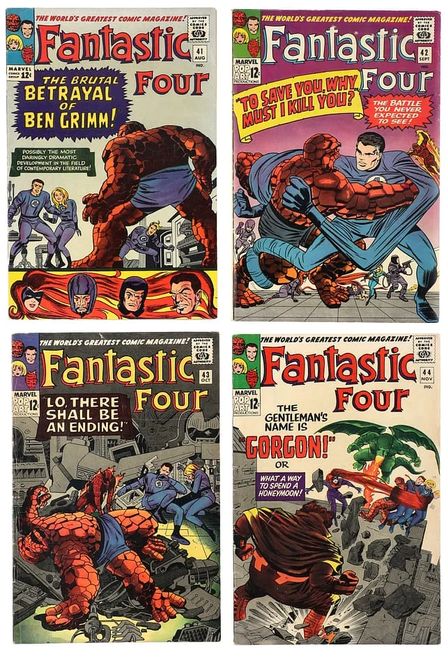 1965 Marvel) 4 Books - Raw - 3rd Appearance of the Frightful Four, Appearance of Gorgon #1st card image