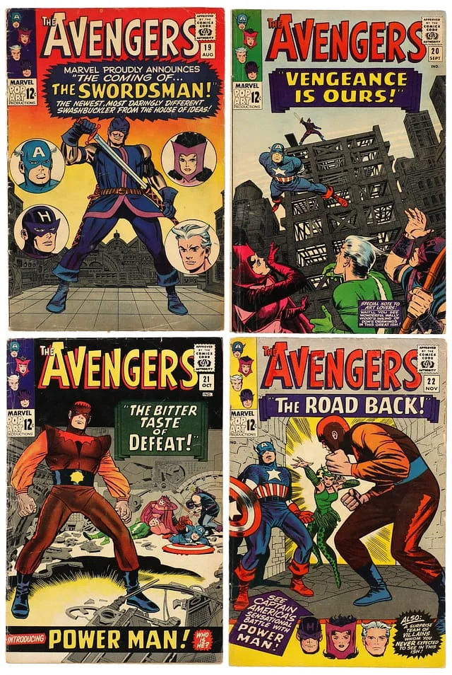 1965 Marvel) 4 Books - Raw Appearance of the Swordsman, Origin of Hawkeye #1st card image