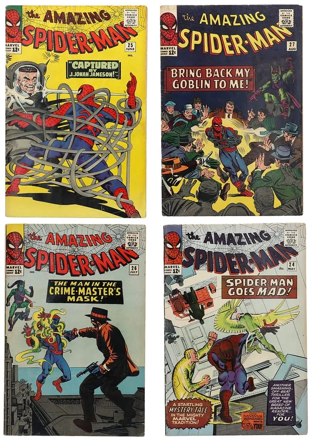 1965 Marvel) 4 Books - Raw Cameo Appearance of Mary Jane Watson, Bennett Brant (Crime Master) #1st card image