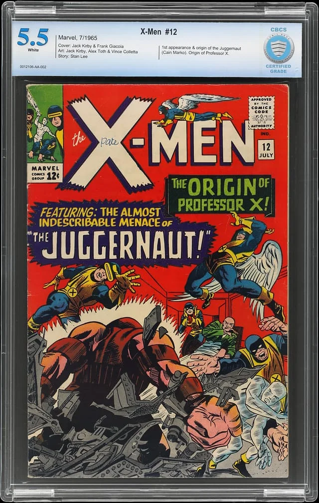 1965 Marvel) - CBCS 5.5 Appearance, Origin of the Juggernaut (Cain Marko), Origin of Professor X #1st card image