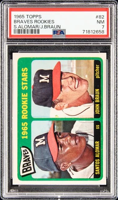 1965 Topps Braves Rookies S.Alomar/J.Braun #82 card image