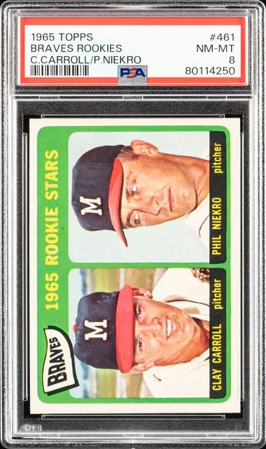 1965 Topps C.Carroll/P.Niekro Braves Rookies #461 card image