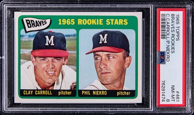 1965 Topps Clay Carroll/Phil Niekro Braves Rookies #461 card image