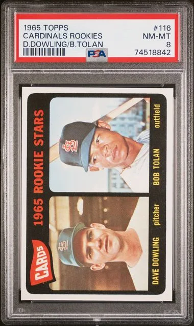 1965 Topps D.Dowling/B.Tolan Cardinals Rookies #116 card image
