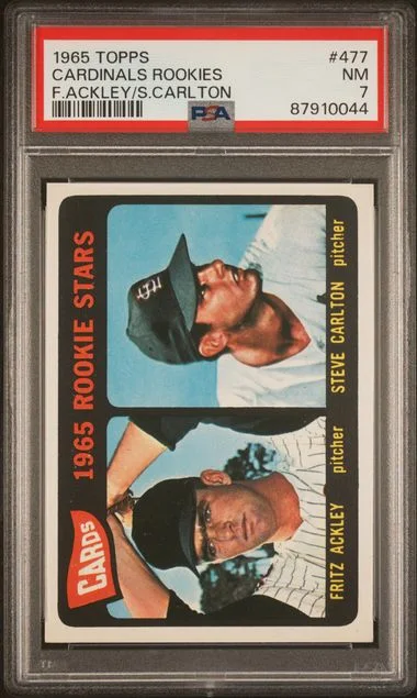 1965 Topps F.Ackley/S.Carlton Cardinals Rookies #477 card image