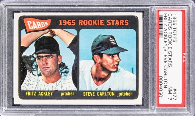 1965 Topps Fritz Ackley/Steve Carlton Cardinal Rookies #477 card image
