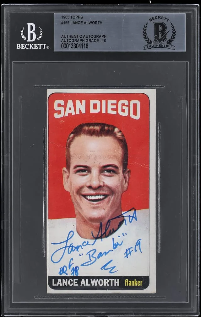 1965 Topps Lance Alworth #155 card image