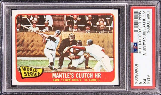1965 Topps Mantle's Clutch Home Run World Series Game 3 #134 card image