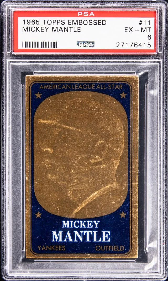1965 Topps Mickey Mantle Emobssed #11 card image