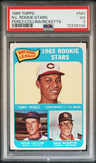 1965 Topps Perez/Collins/Ricketts N.L. Stars #581 card image