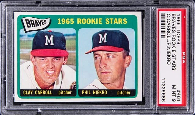 1965 Topps Phil Niekro/Clay Carroll Braves Stars #461 card image