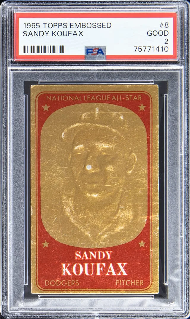 1965 Topps Sandy Koufax Embossed #8 card image