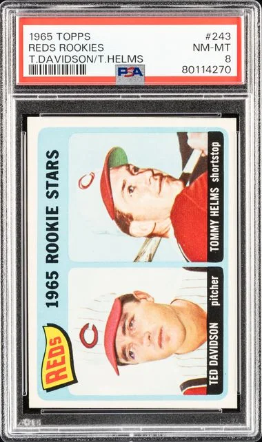 1965 Topps T.Davidson/T.Helms Reds Rookies #243 card image