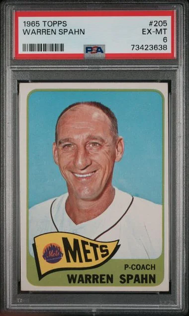 1965 Topps Warren Spahn #205 card image