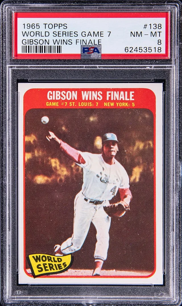 1965 Topps World Series Game 7 Gibson Wins Finale #138 card image