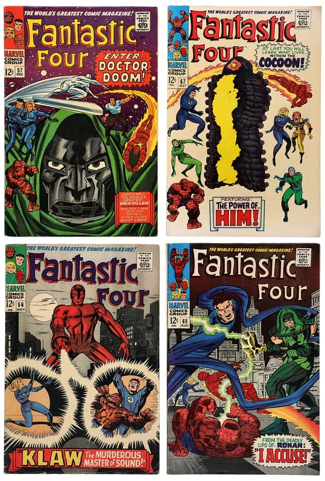 1966-67 Marvel) 4 Books - Raw - 1st Appearance of Ronan the Accuser, 1st Cameo Appearance of HIM (later Adam Warlock), Appearance of Klaw, Jack Kirby Doctor Doom Cover Art #2nd card image