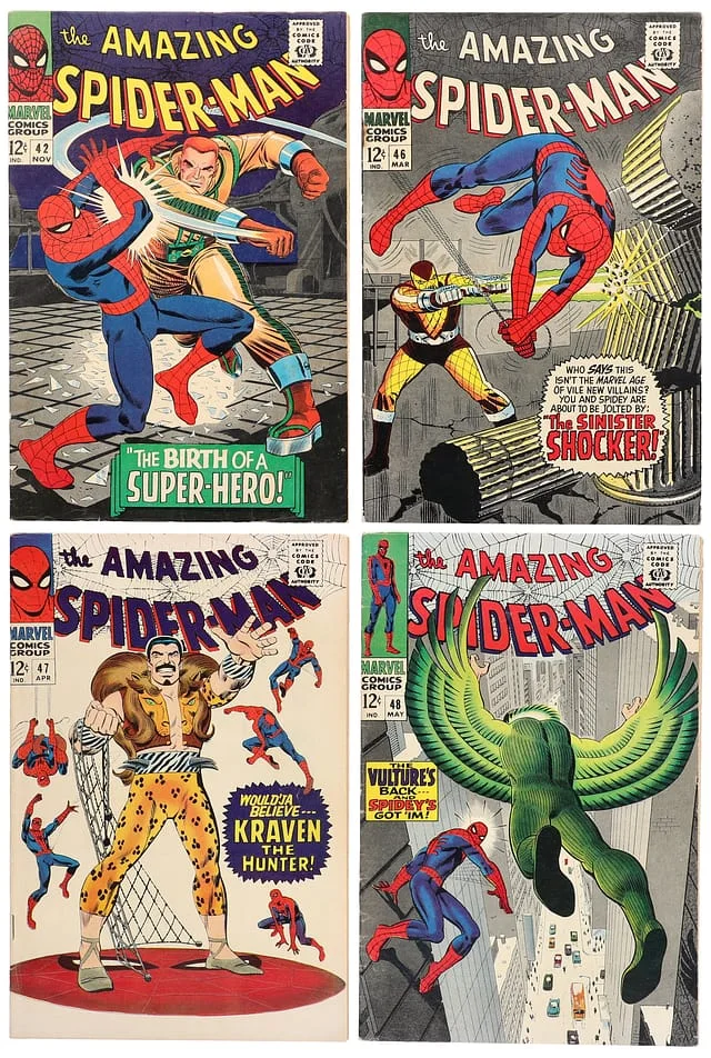 1966-67 Marvel) 4 Books - Raw - 1st Full Appearance of Mary Jane Watson, Appearance of Shocker, Second Vulture (Blackie Drago) #1st card image