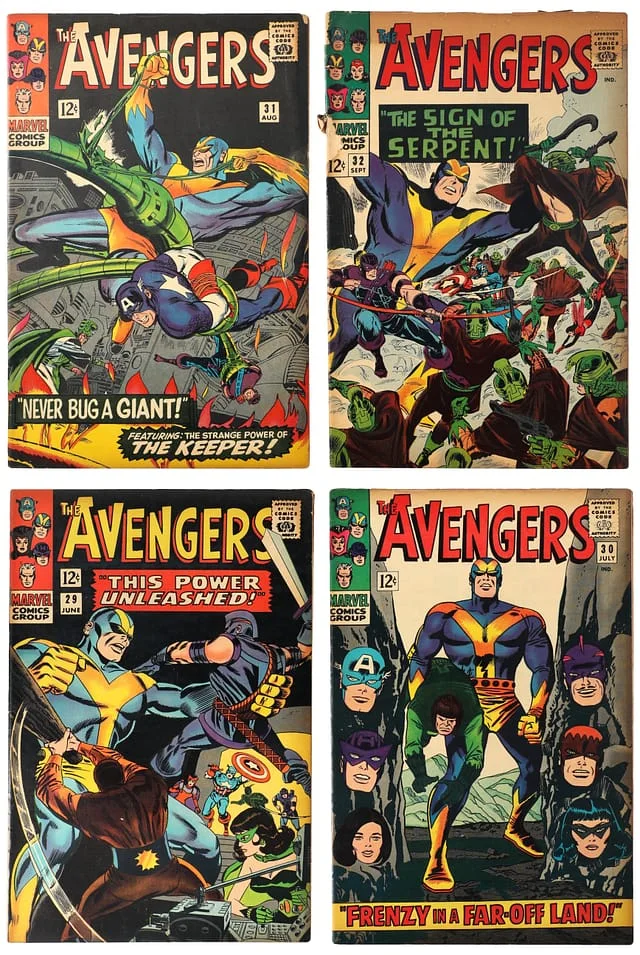 1966 Marvel) 4 Books - Raw - 1st Appearance of Bill Foster (Later Becomes Black Goliath), Team Appearance of Sons of the Serpent #1st card image