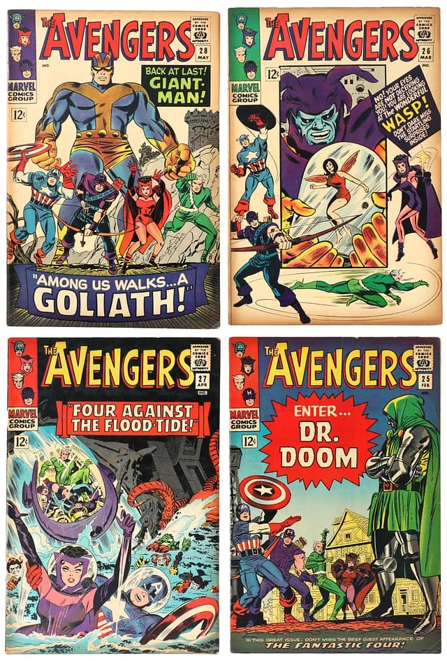 1966 Marvel) 4 Books - Raw - 1st Battle of Avengers vs. Doctor Doom, Appearance of the Collector #1st card image