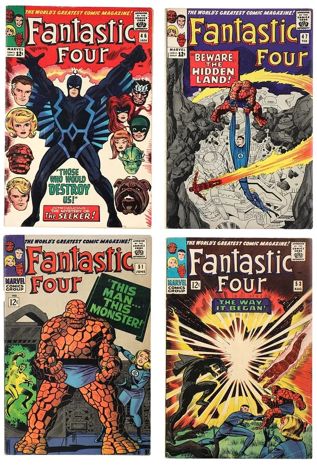 1966 Marvel) 4 Books - Raw - 1st Full Appearance of Black Bolt, 1st Appearance of Seeker, Team Appearance of the Inhumans #2nd card image