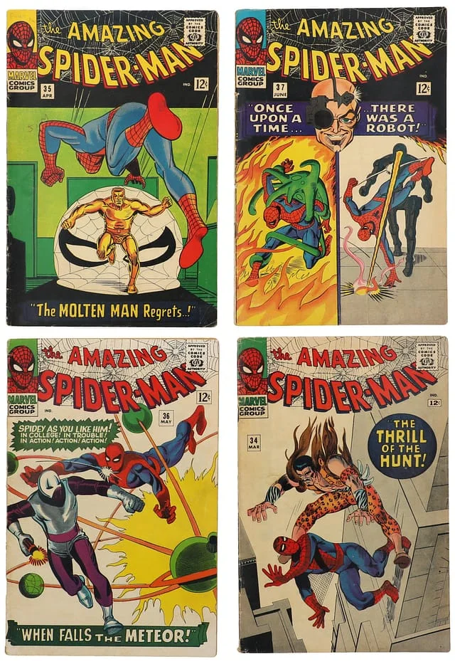 1966 Marvel) 4 Books - Raw - Origin, 1st Appearance of the Looter, Appearance of Norman Osbourn #1st card image
