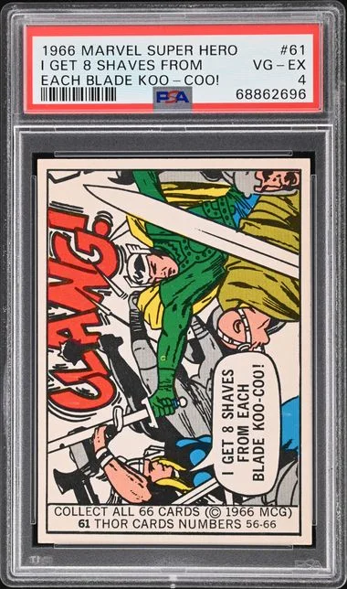 1966 Marvel Super Heroes I Get 8 Shaves From Each Blade Koo-Coo! #61 card image