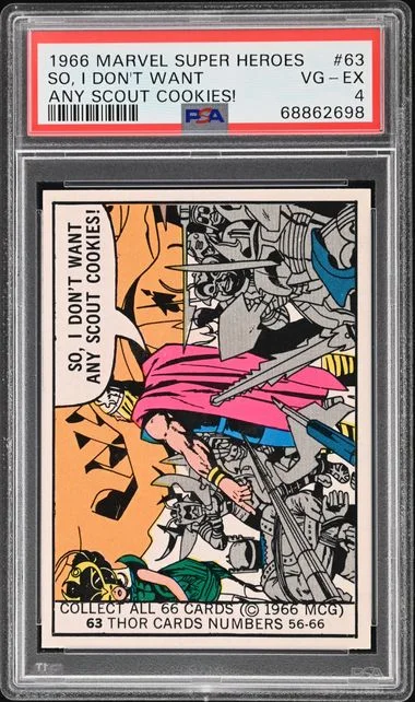 1966 Marvel Super Heroes So, I Don't Want Any Scout Cookies! #63 card image