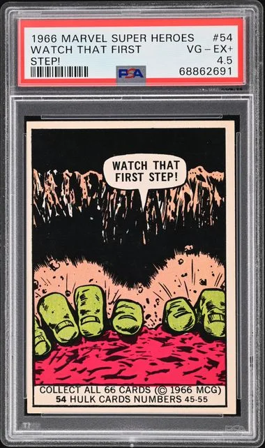 1966 Marvel Super Heroes Watch That First Step! #54 card image