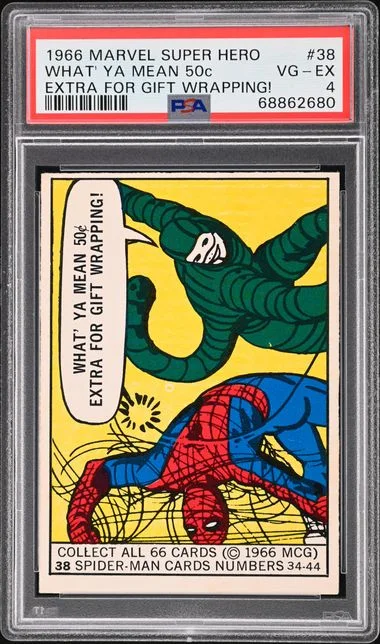 1966 Marvel Super Heroes What' Ya Mean 50c Extra For Gift Wrapping! #38 card image