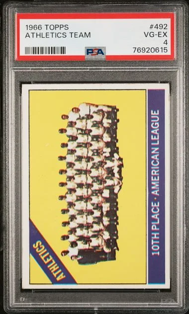 1966 Topps Athletics Team #492 card image