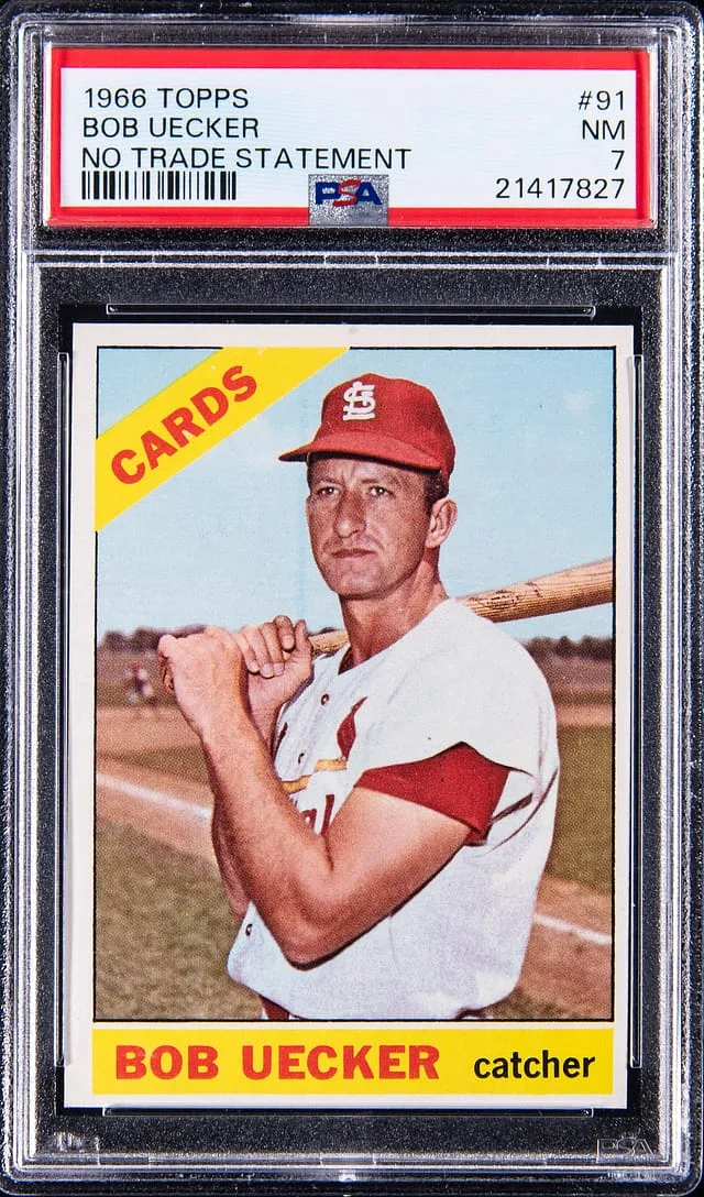 1966 Topps Bob Uecker No Trade Statement #91 card image