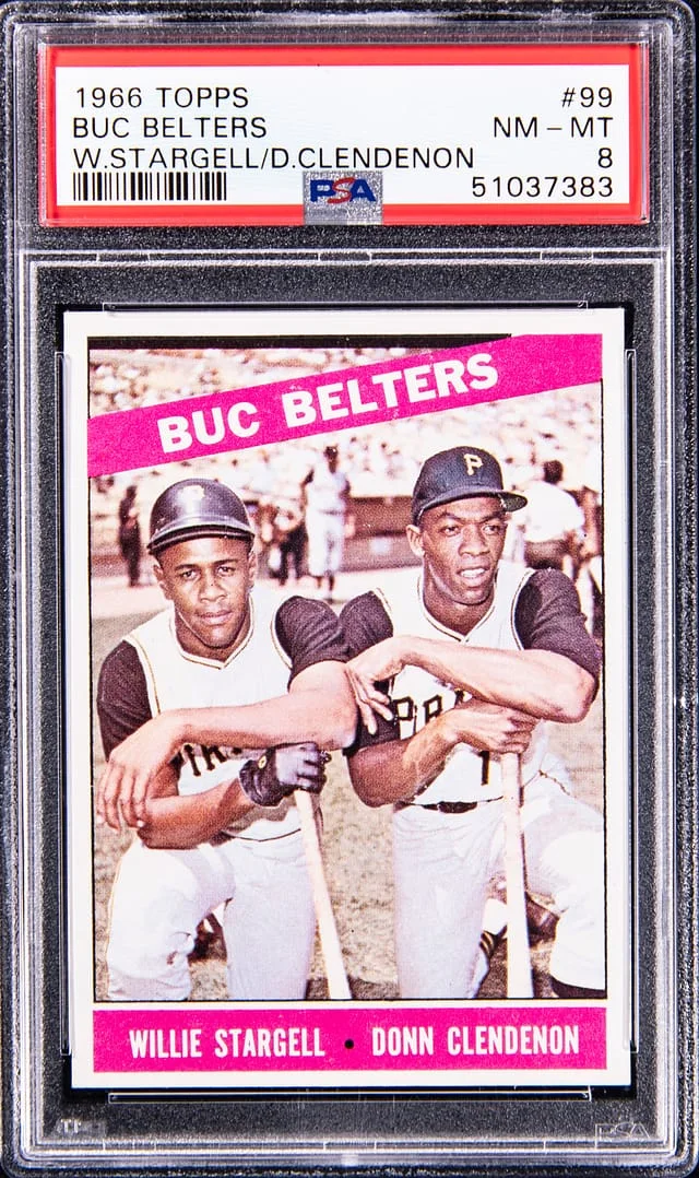 1966 Topps Willie Stargell, Donn Clendenon Bucs Belters #99 card image