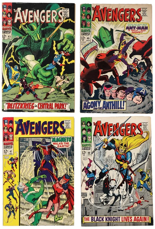 1967-68 Marvel) 4 Books - Raw - Hercules Joins the Avengers, 1st Appearance of Whirlwind, Appearance, Origin of Third Black Knight #1st card image