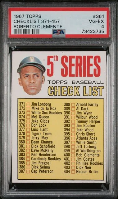 1967 Topps 371-457/Roberto Clemente #361 card image