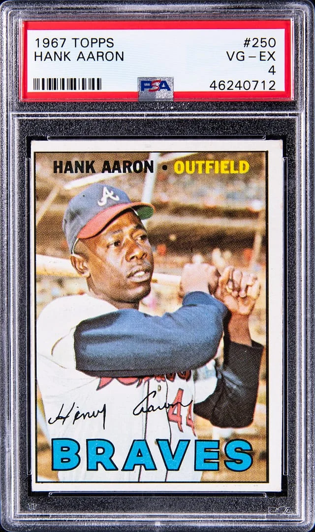 1967 Topps Baseball Hank Aaron #250 card image