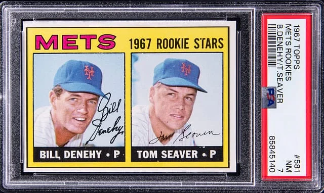 1967 Topps Bill Denehy/Tom Seaver Mets Rookies #581 card image