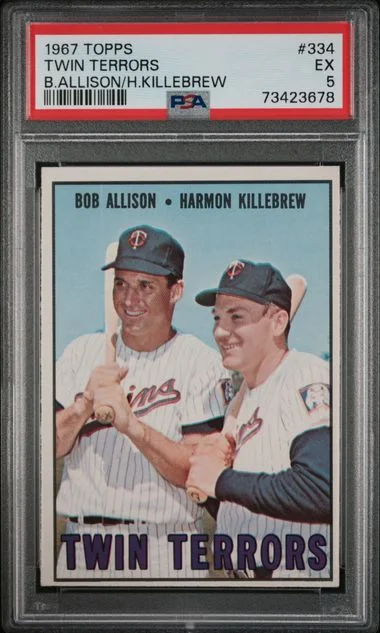 1967 Topps Bob Allison/Harmon Killebrew Twin Terrors #334 card image