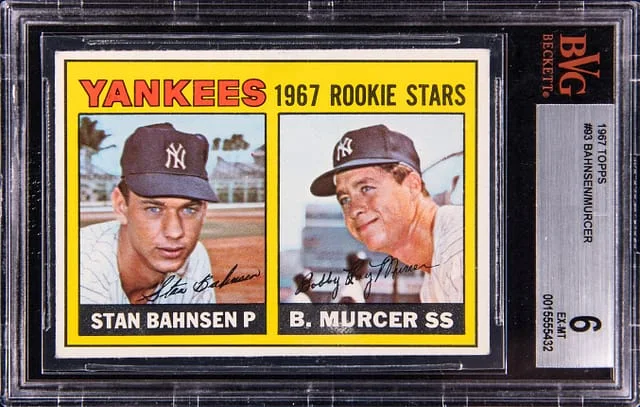 1967 Topps Bobby Murcer/Stan Bahnsen Yankees Rookies #93 card image