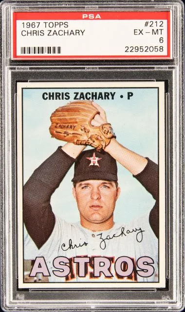 1967 Topps Chris Zachary #212 card image