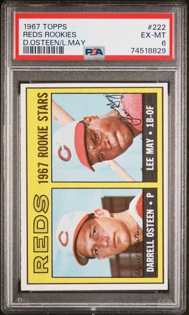 1967 Topps D.Osteen/L.May Reds Rookies #222 card image