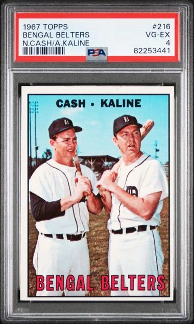 1967 Topps N.Cash/A.Kaline Bengal Belters #216 card image