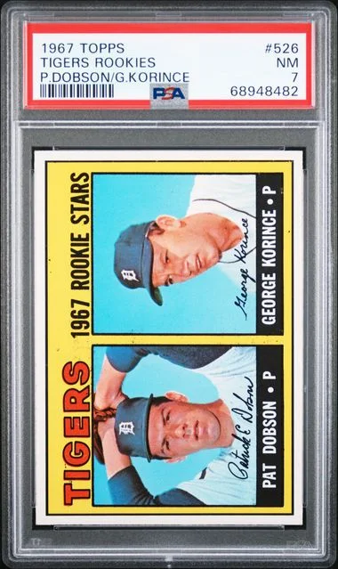 1967 Topps P.Dobson/G.Korince Tigers Rookies #526 card image
