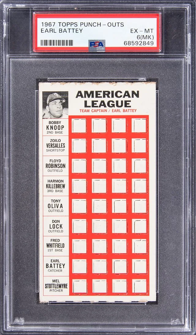1967 Topps Punch-Outs Earl Battey #no-number card image