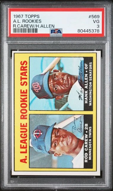 1967 Topps R.Carew/H.Allen A.L. Rookies #569 card image