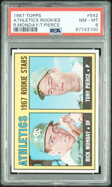 1967 Topps R.Monday/T.Pierce Athletics Rookies #542 card image