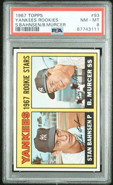 1967 Topps S.Bahnsen/B.Murcer Yankees Rookies #93 card image