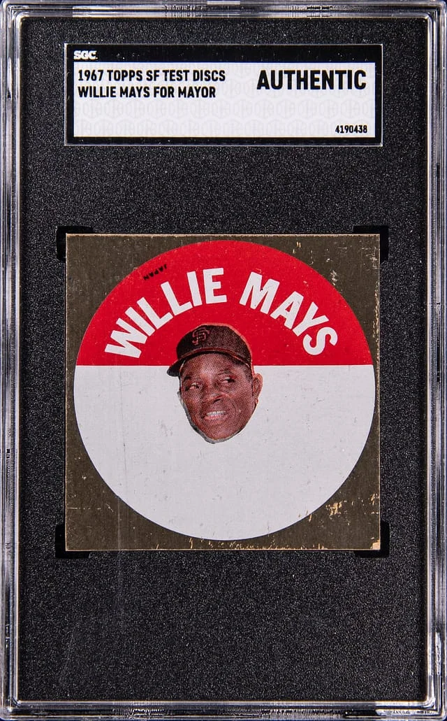1967 Topps S.F. Giants Test Discs "Willie Mays For Mayor" #no-number card image